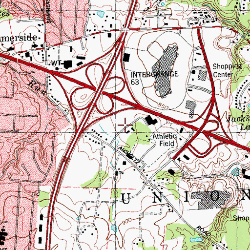 Topographic Map of Eastgate Pavillion, OH