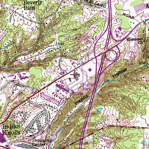 Topographic Map of Milford Hill Shopping Center, OH