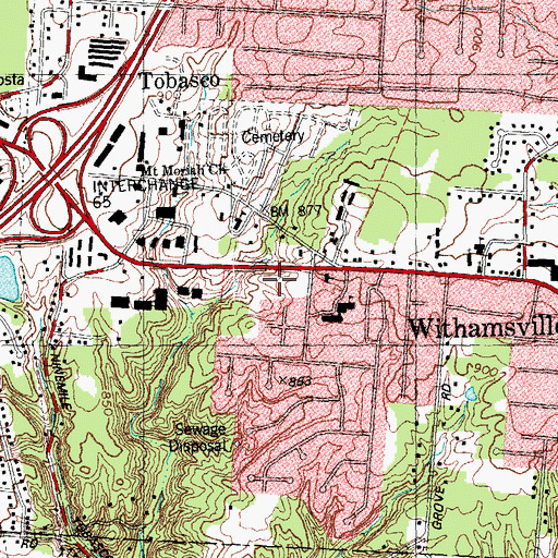 Topographic Map of Beechmont Station Shopping Center, OH