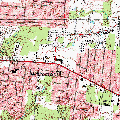 Topographic Map of Park Plaza Shopping Center, OH