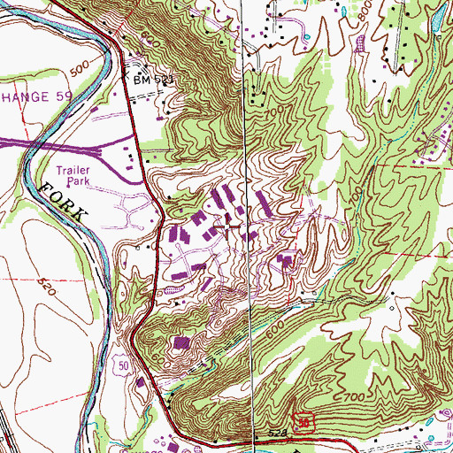 Topographic Map of Park 50 Techne Center, OH