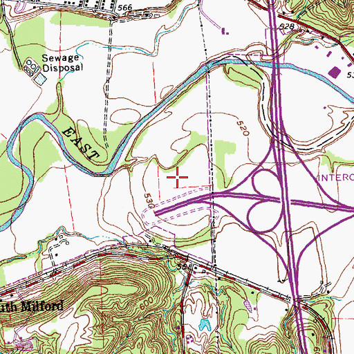 Topographic Map of Rivers Edge Shopping Center, OH