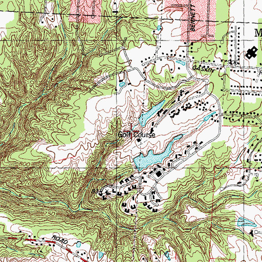 Topographic Map of Royal Oak Golf Course, OH