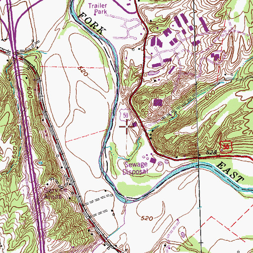 Topographic Map of Tech Valley Industrial Park, OH