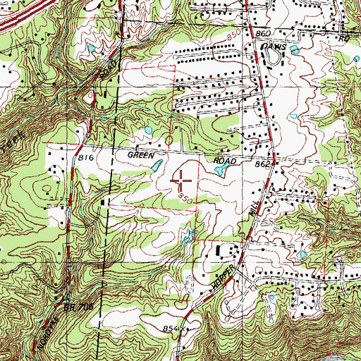 Topographic Map of Vineyards Golf Course, OH