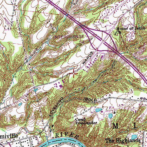 Topographic Map of Wards Corner Shopping Center, OH