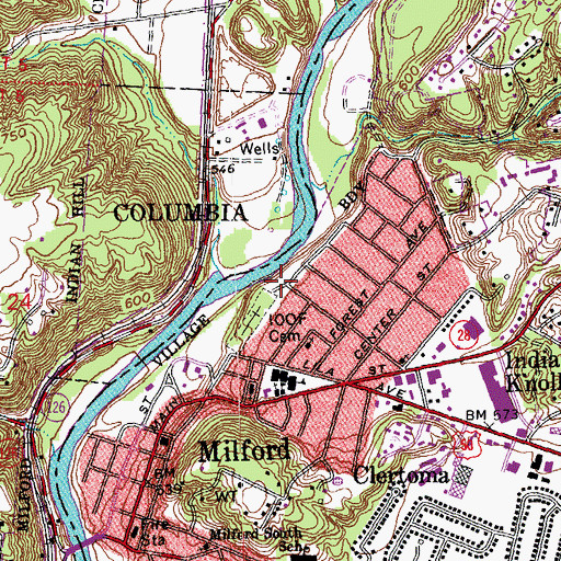 Topographic Map of Carriage Way Park, OH
