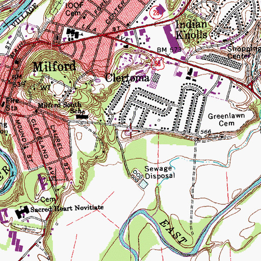 Topographic Map of Garfield Park, OH
