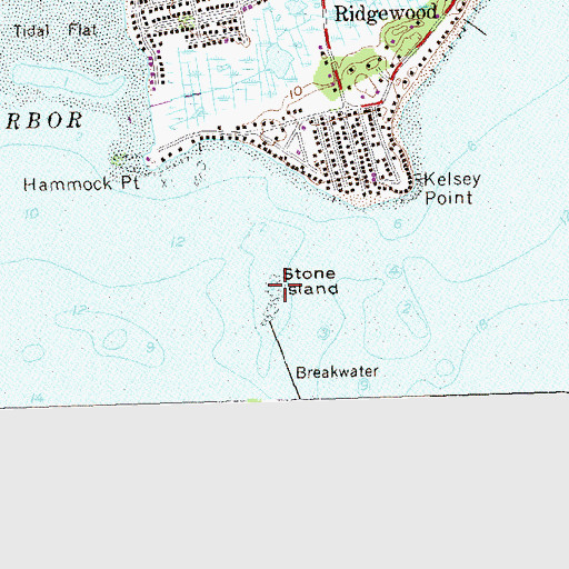 Topographic Map of Stone Island, CT