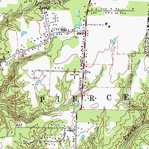 Topographic Map of Jenny Lind Park, OH