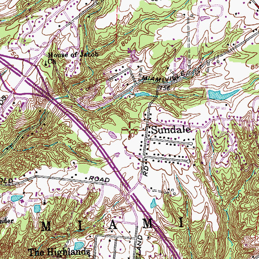 Topographic Map of Paxton Ramsey Park, OH