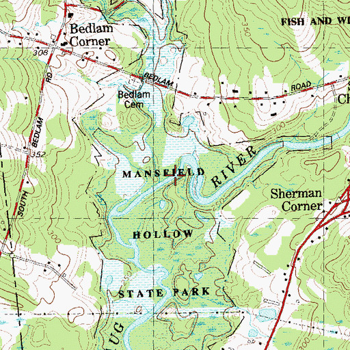 Topographic Map of Stonehouse Brook, CT