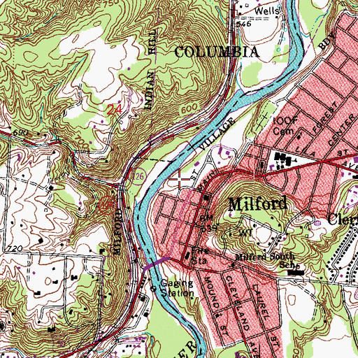 Topographic Map of Riverside Park, OH
