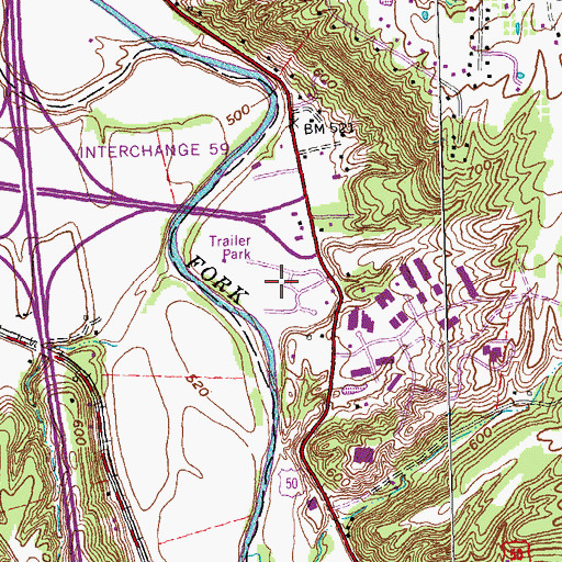 Topographic Map of Park 50 Retail Center, OH