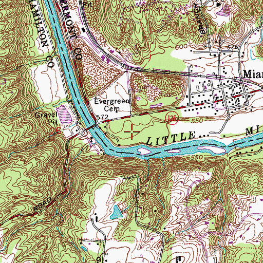 Topographic Map of Kelley Nature Preserve, OH