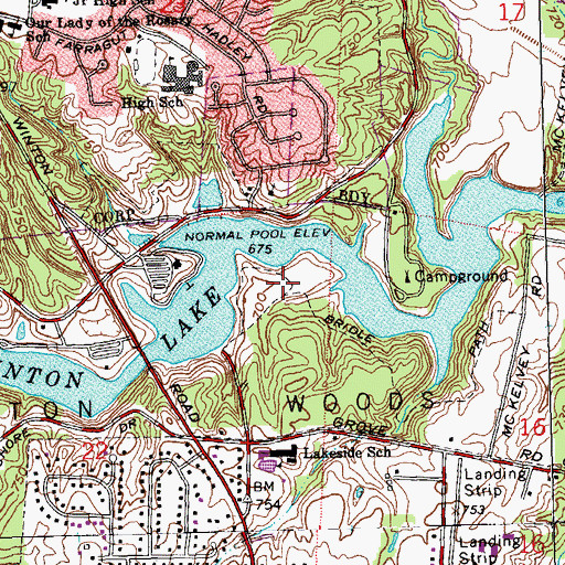 Topographic Map of Harper Meadows, OH