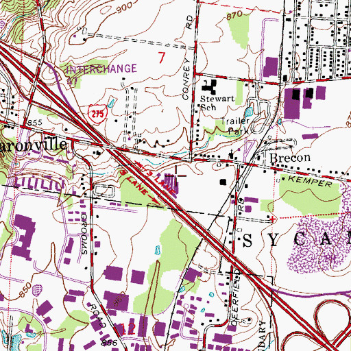 Topographic Map of Kemper Commerce Center, OH