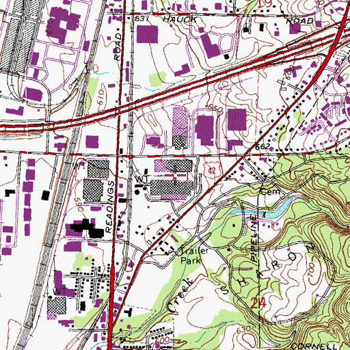 Topographic Map of Park 42 Business Park, OH
