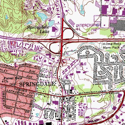 Topographic Map of Wimbleton Plaza Shopping Center, OH