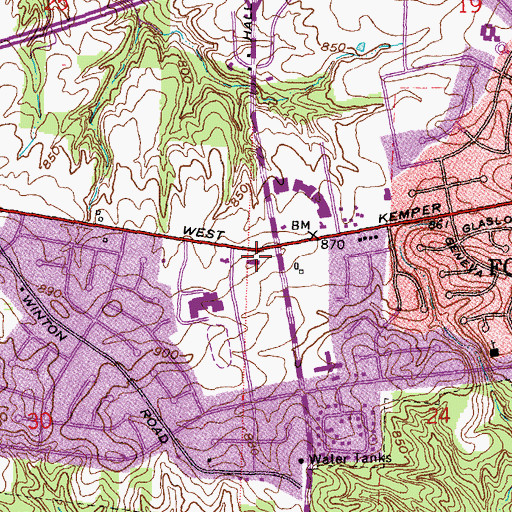 Topographic Map of Forest Park City Hall, OH