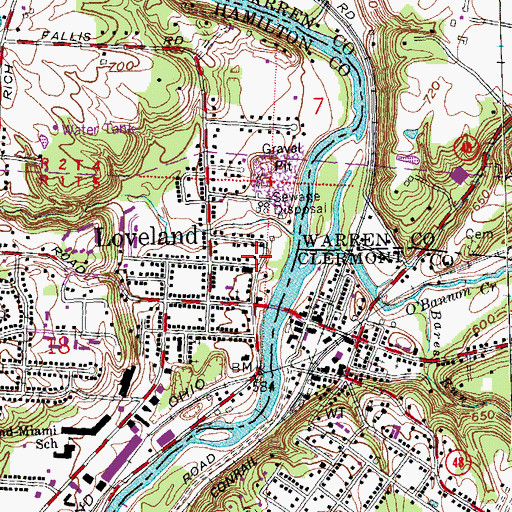 Topographic Map of Loveland Historical Museum, OH