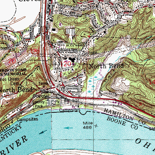 Topographic Map of North Bend Village Hall, OH