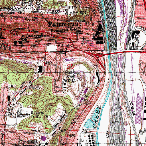Topographic Map of Knobhill Industrial Park, OH