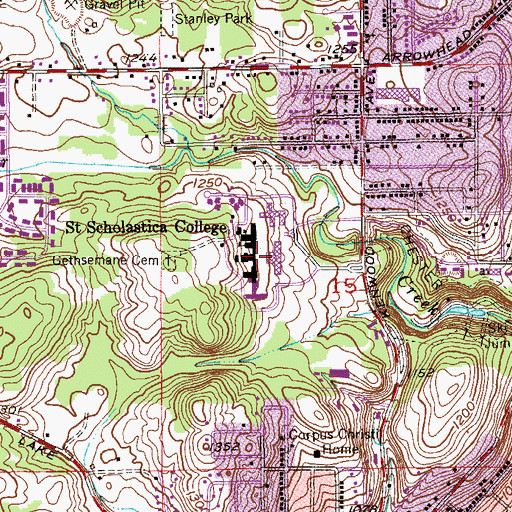 Topographic Map of College of Saint Scholastica Library, MN