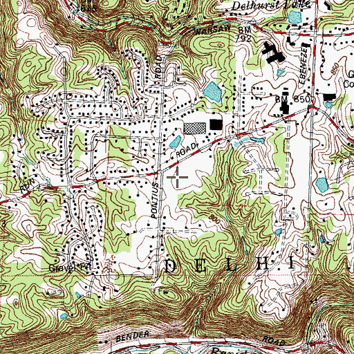 Topographic Map of Delhi Soccer Field, OH