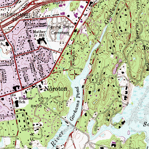 Topographic Map of Stony Brook, CT