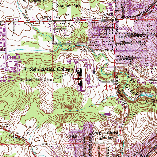 Topographic Map of Saint Scholastica Theatre, MN