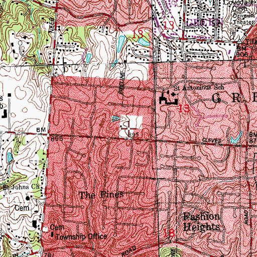 Topographic Map of William G Schott Memorial Field, OH