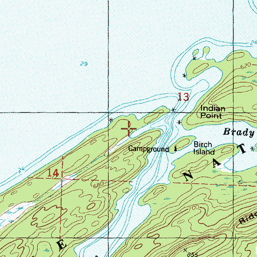 Topographic Map of Minong Post Office (historical), MI