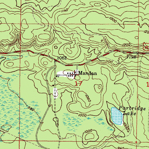 Topographic Map of Mandan Station (historical), MI