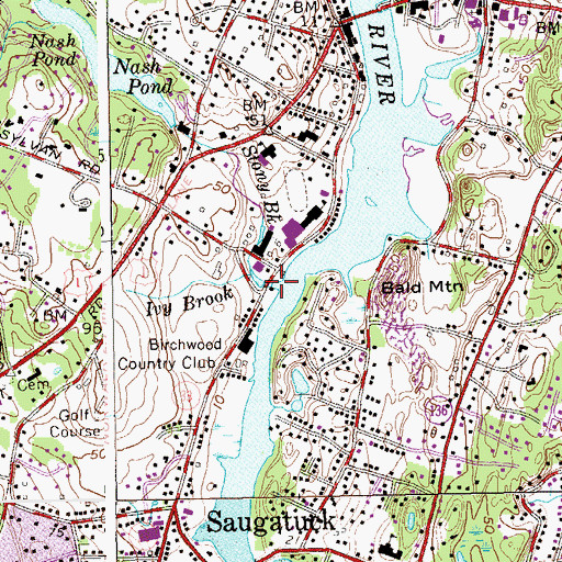 Topographic Map of Stony Brook, CT