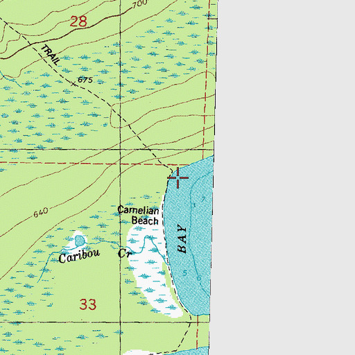 Topographic Map of Island Mine Post Office (historical), MI