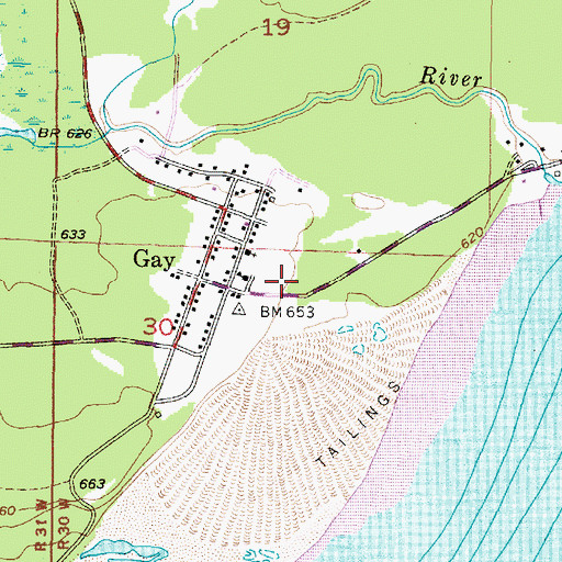 Topographic Map of Gay Station (historical), MI