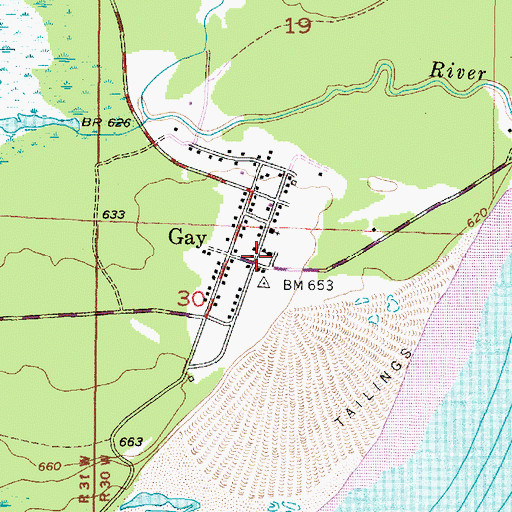 Topographic Map of Gay Post Office (historical), MI
