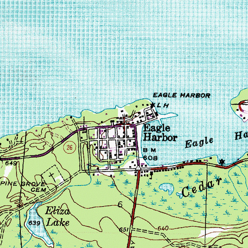 Topographic Map of Eagle Harbor Post Office (historical), MI