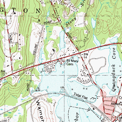 Topographic Map of Stony Brook, CT