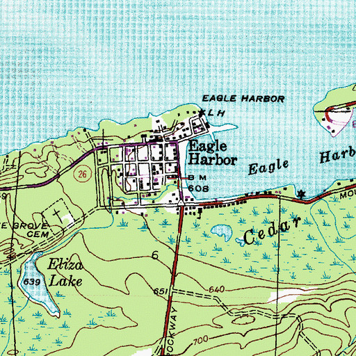 Topographic Map of Eagle Harbor House Historical Marker, MI