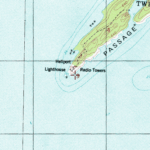 Topographic Map of Passage Island Lighthouse, MI