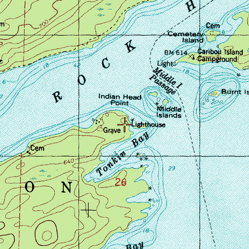 Topographic Map of Rock Harbor Lighthouse, MI