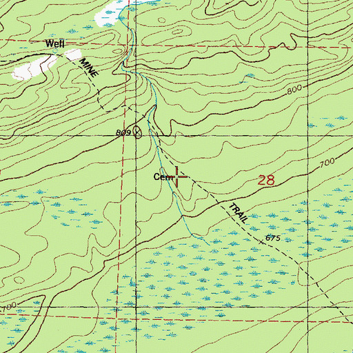 Topographic Map of Isle Royale Cemetery, MI