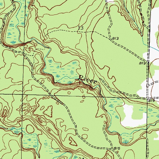 Topographic Map of Upper Falls, MI