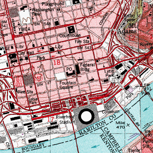 Topographic Map of Contemporary Arts Center, OH