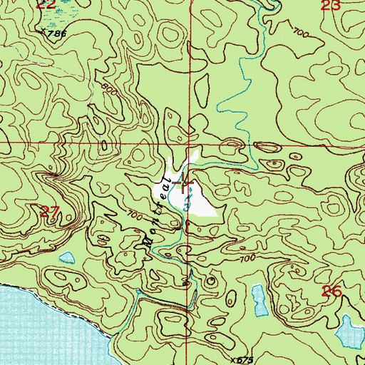 Topographic Map of Upper Falls, MI
