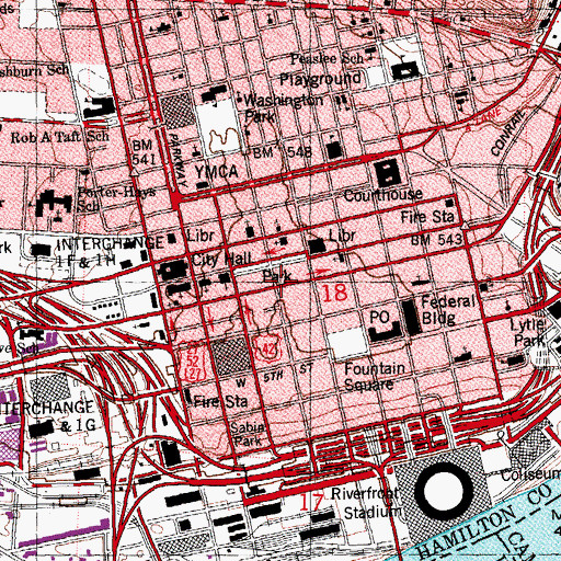 Topographic Map of Leeds Building, OH