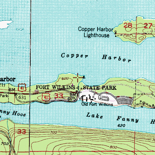 Topographic Map of Copper Harbor Rear Range Lighthouse, MI