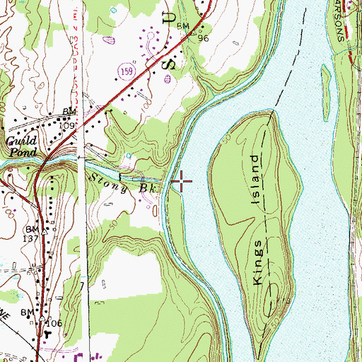Topographic Map of Stony Brook, CT
